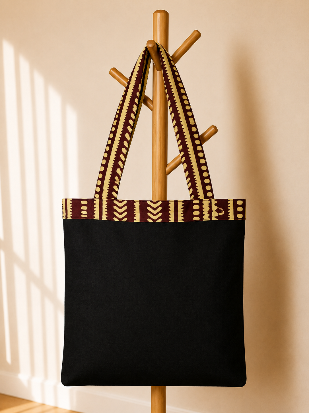 Tote Bag Bordeaux & Beige