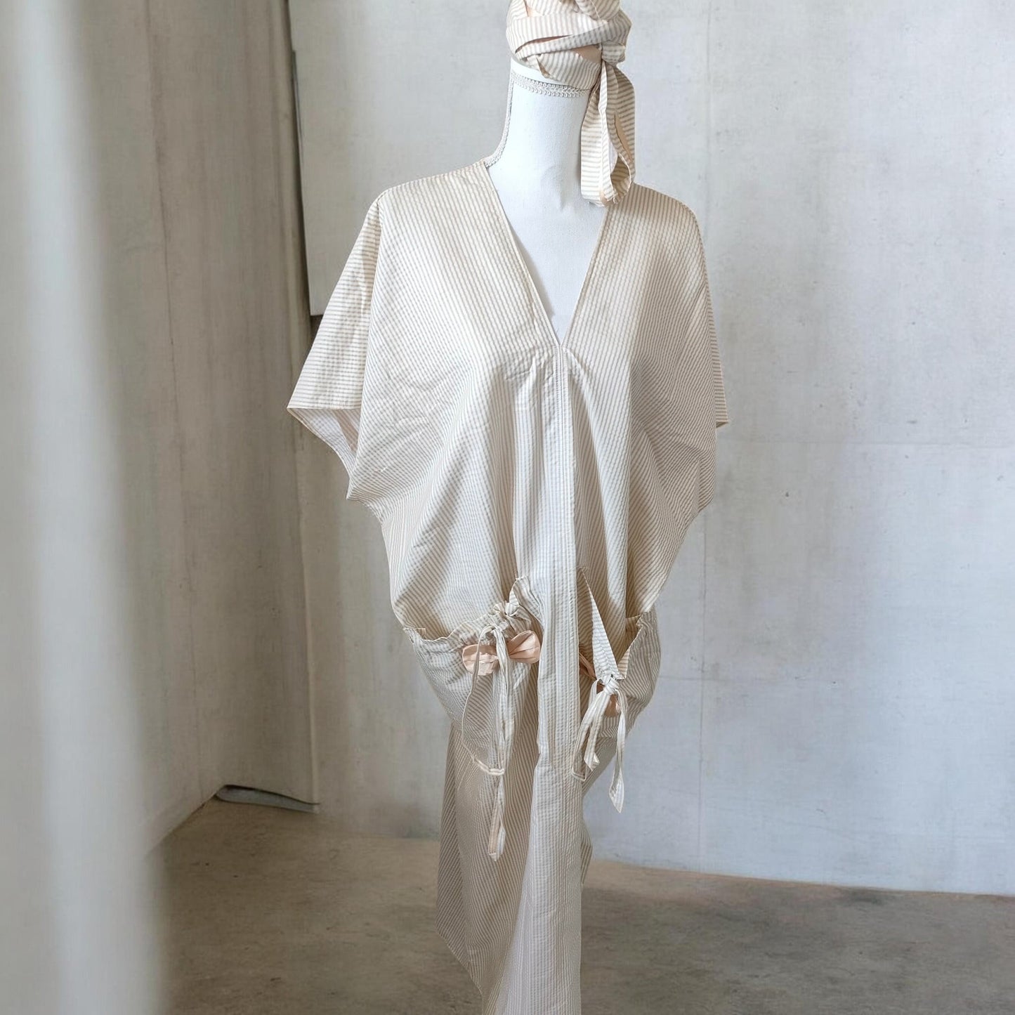 Robe Longue en Lin Rayé