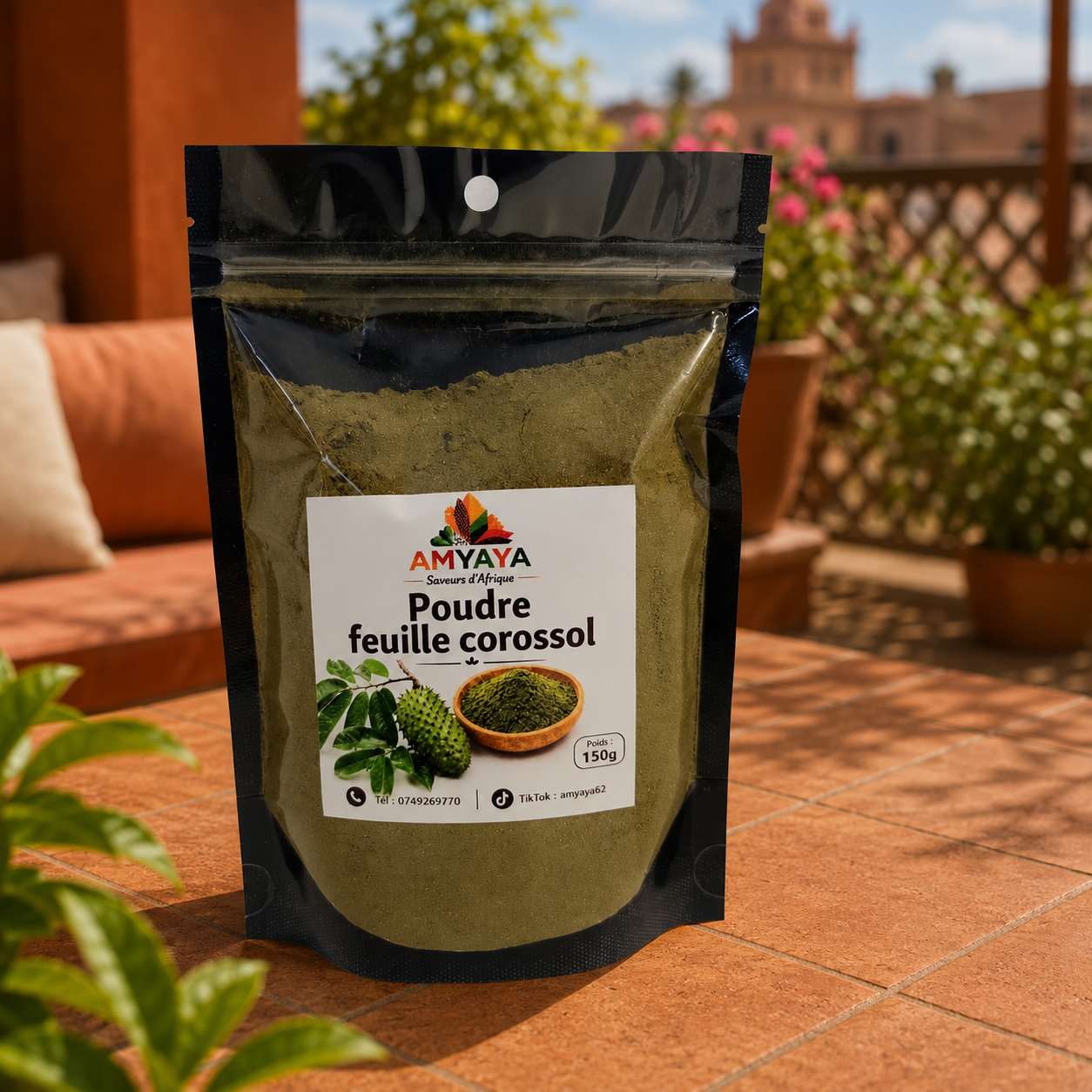 Poudre de Feuilles de Corossol 150 g – 100 % Naturelle