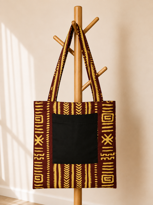 Tote Bag Bordeaux & Beige