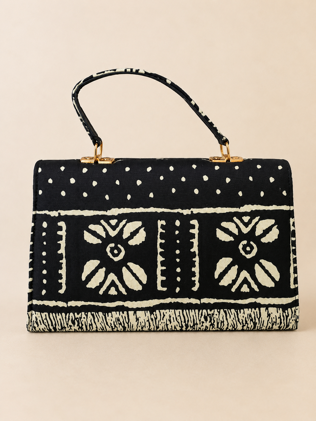 Sac à Main Wax – Ébène & Ivoire