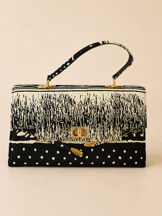 Sac à Main Wax – Ébène & Ivoire