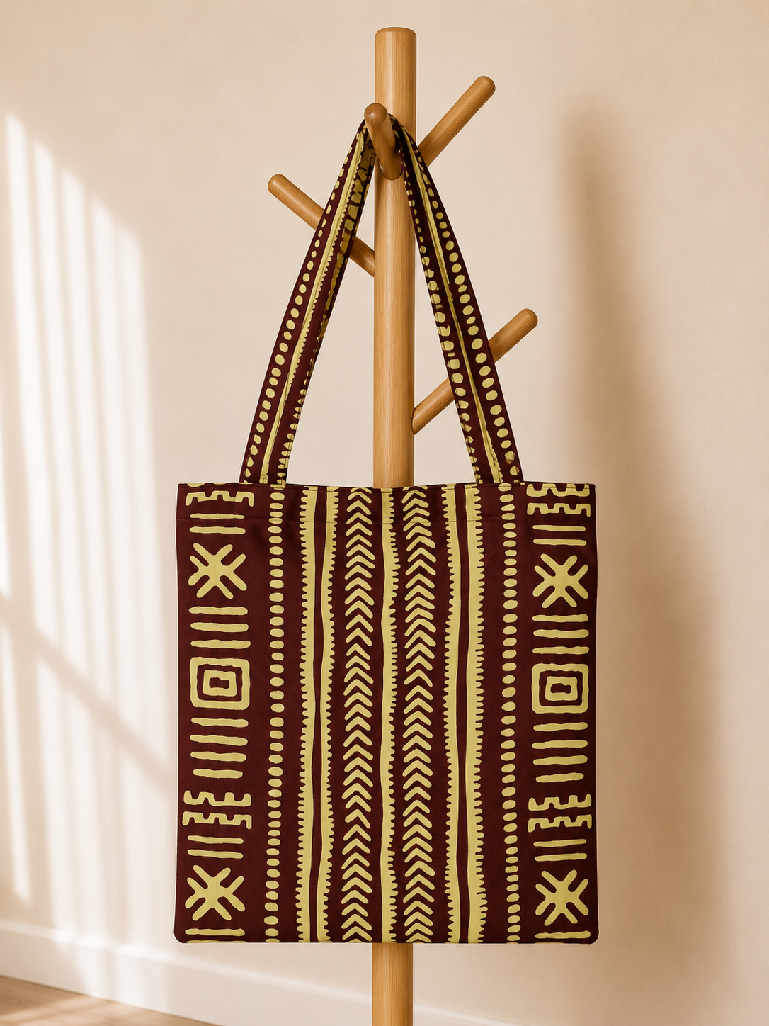 Tote Bag Bordeaux & Beige