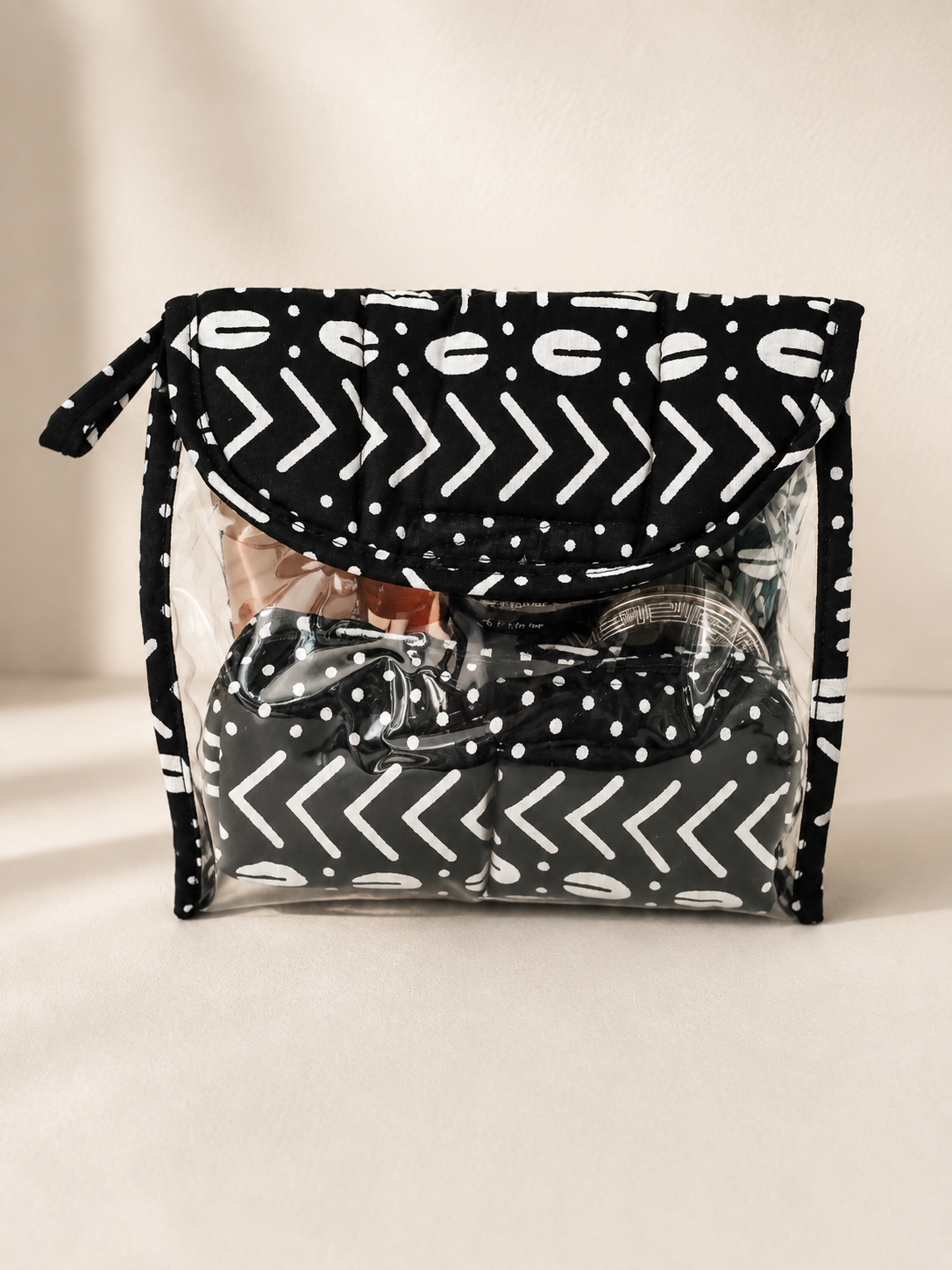 Ensemble Trousse de Toilette & Étui Noir& Blanc