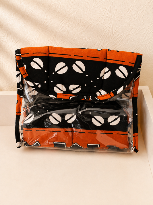 Ensemble Trousse de Toilette & Étui Orange & noir