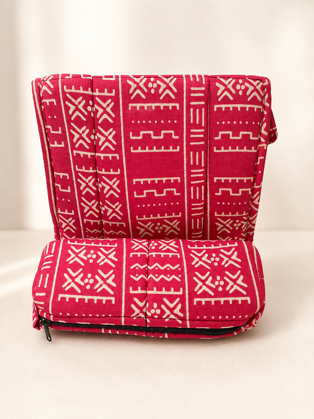 Ensemble Trousse de Toilette & Étui Rouge Bogolan