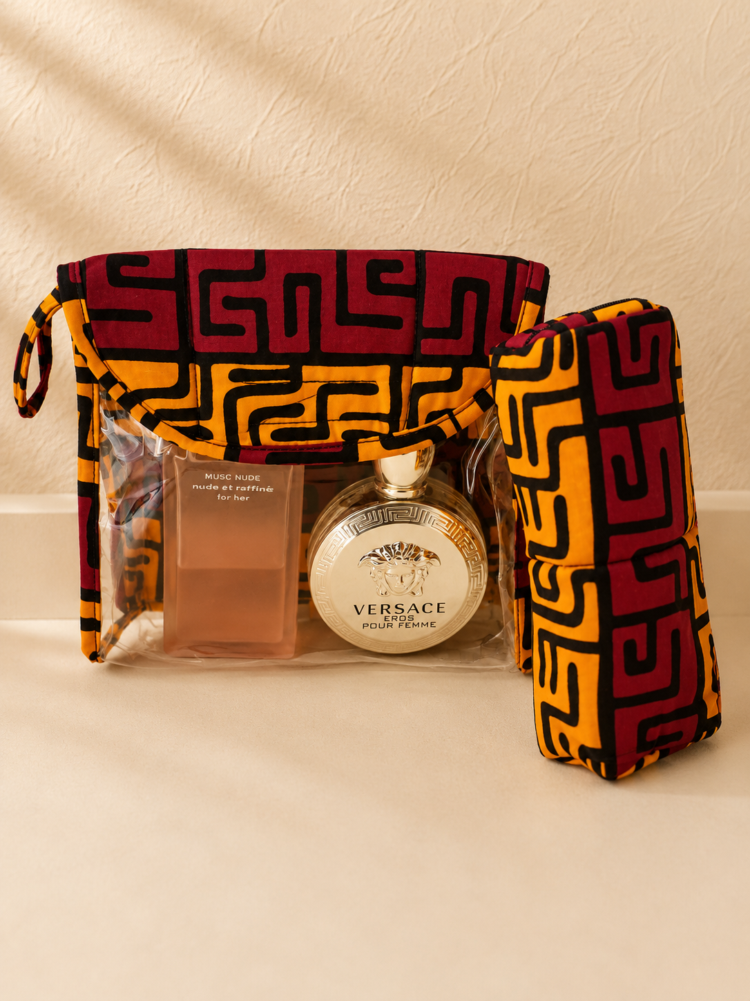 Ensemble Trousse de Toilette & Étui Rouge&Orange