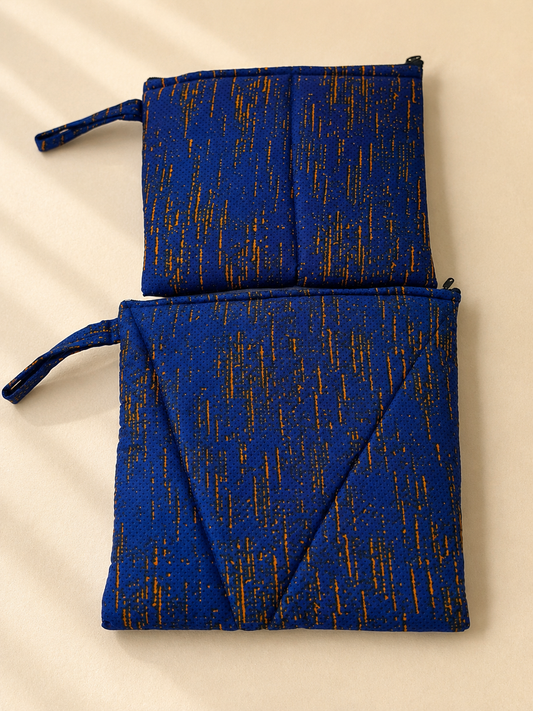 Lot 2 Étuis Rembourrés – Bleu & Or