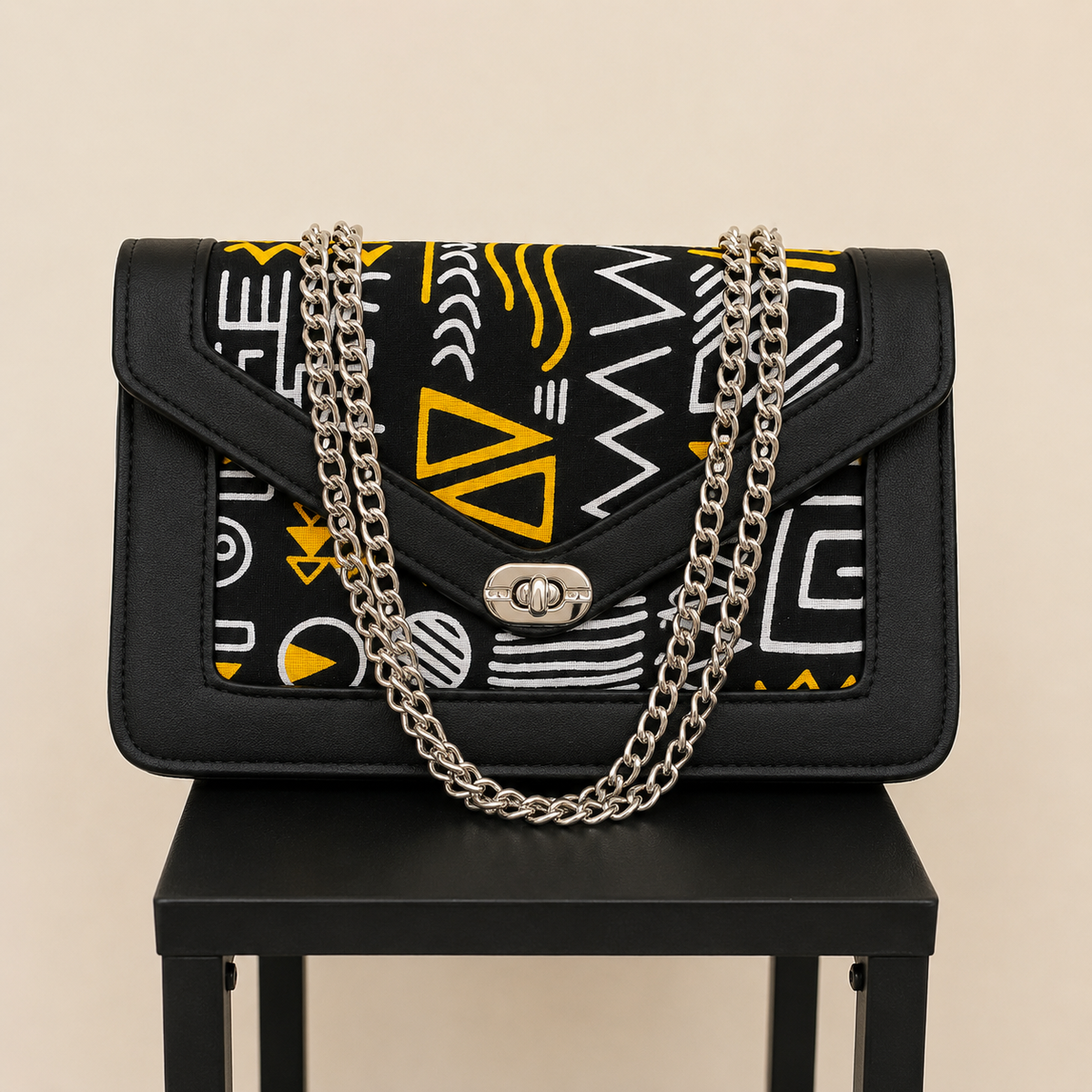Sac à Bandoulière Wax – Noir & Jaune