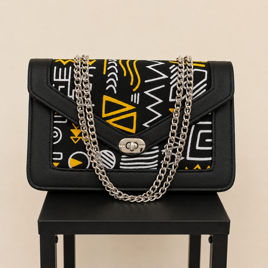 Sac à Bandoulière Wax – Noir & Jaune
